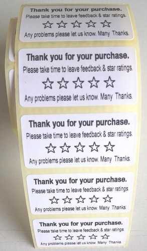 Pre printed feedback labels - printed,