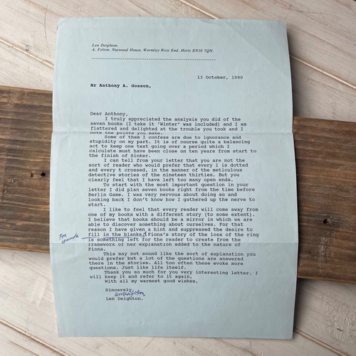 Len deighton signed - len,